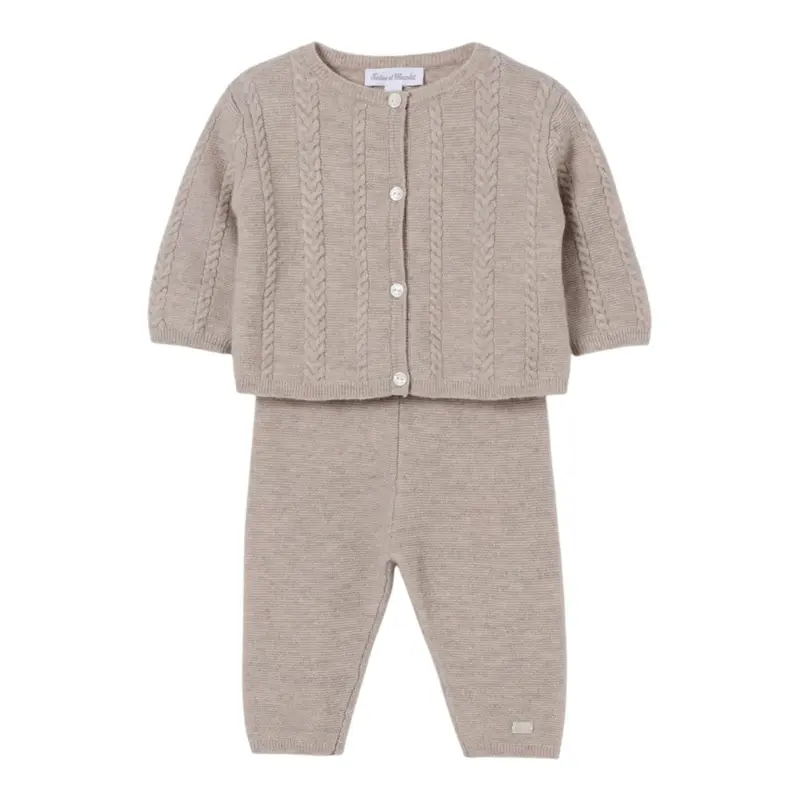 Tartine Et Chocolat Completo 2Pz Maglia-Pantalone Beige per Neonato