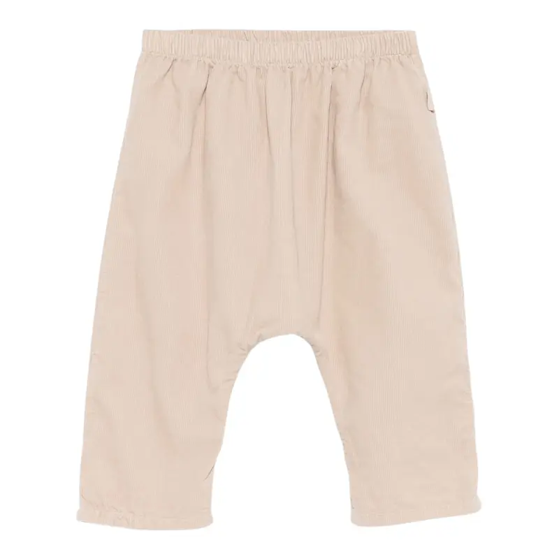 Teddy E Minou Pantalone tinta unita con Elastico In Vita Beige per Neonato