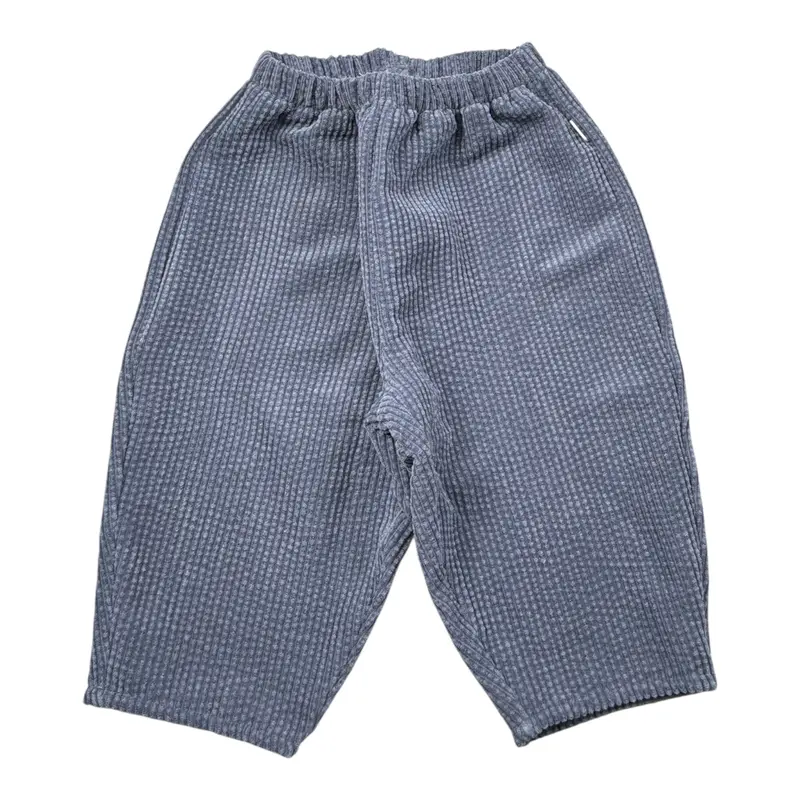 Teddy E Minou Pantalone tinta unita con Elastico In Vita Blu per Neonato