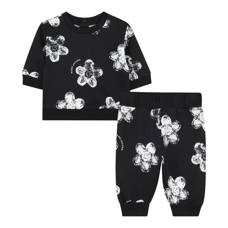 The Marc Jacobs Completo 2 Pezzi Felpa-Pantalone tinta unita Nero per Neonata
