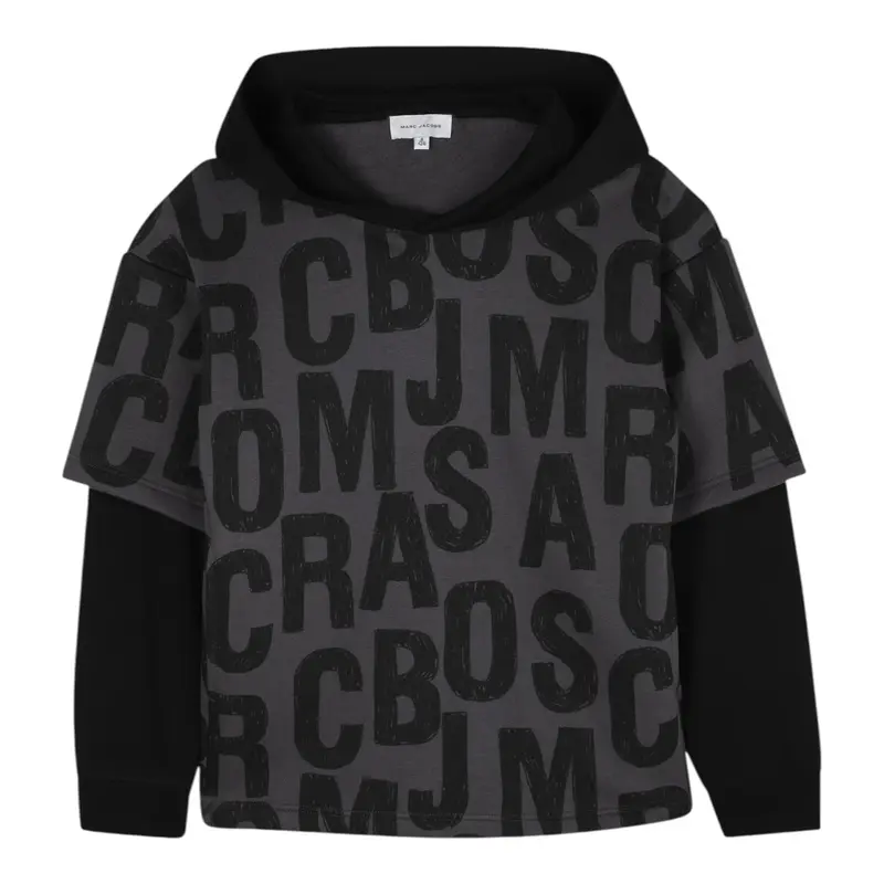 The Marc Jacobs Felpa Chiusa con Cappuccio tinta unita Grigio per Bambino