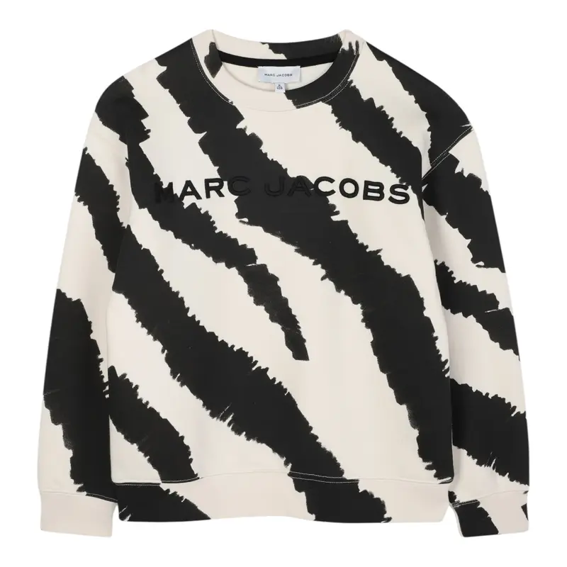 The Marc Jacobs Felpa Chiusa Girocollo tinta unita con Stampe Panna per Bambino