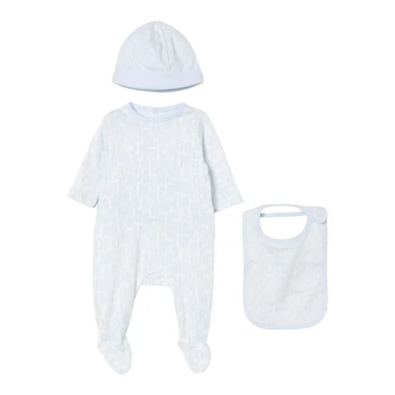 The Marc Jacobs Set Tutina-Cappello-Bavetta tinta unita Azzurro per Neonato