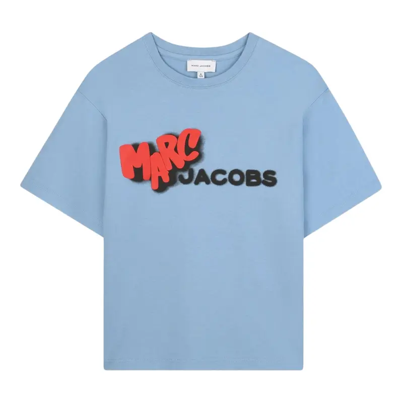 The Marc Jacobs T-Shirt Girocollo tinta unita con Stampa Azzurro per Bambino
