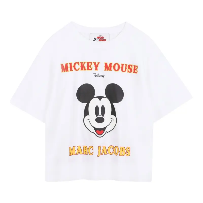 The Marc Jacobs T-Shirt Girocollo tinta unita con Stampa Bianco per Bambino