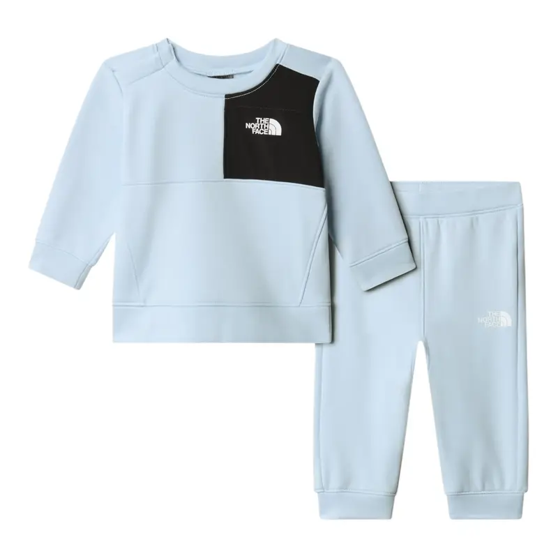 The North Face Completo 2 Pezzi Felpa-Pantalone tinta unita Azzurro per Neonato