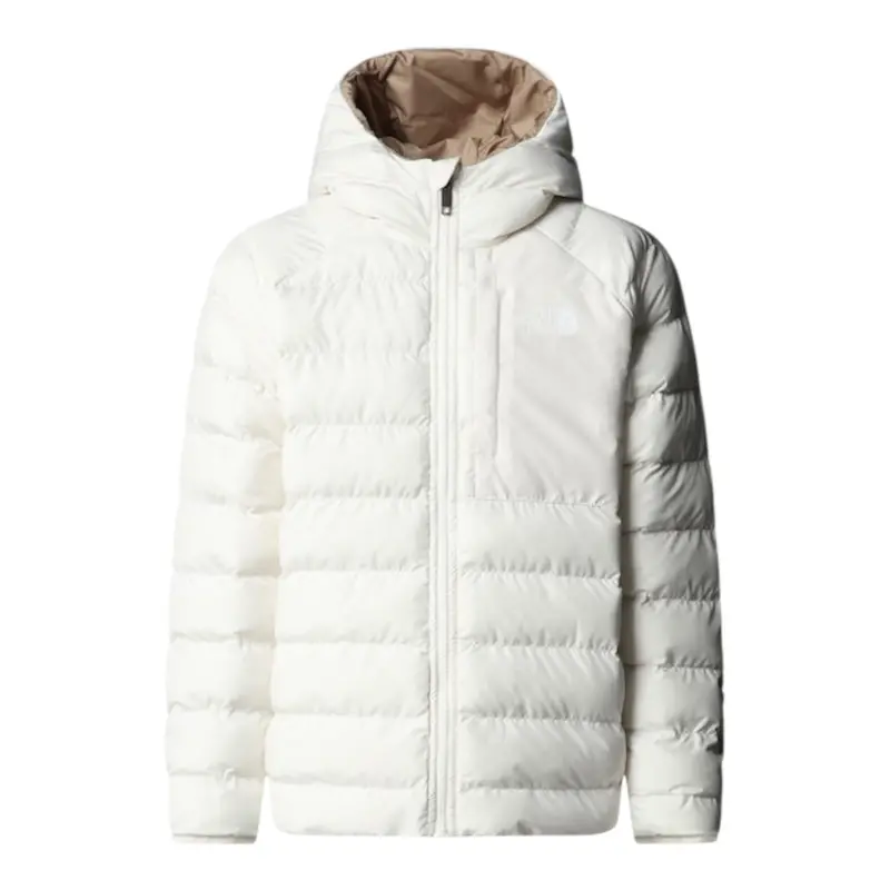 The North Face Giubbino Bicolore Reversibile con Cappuccio Beige/Bianco per Bambino