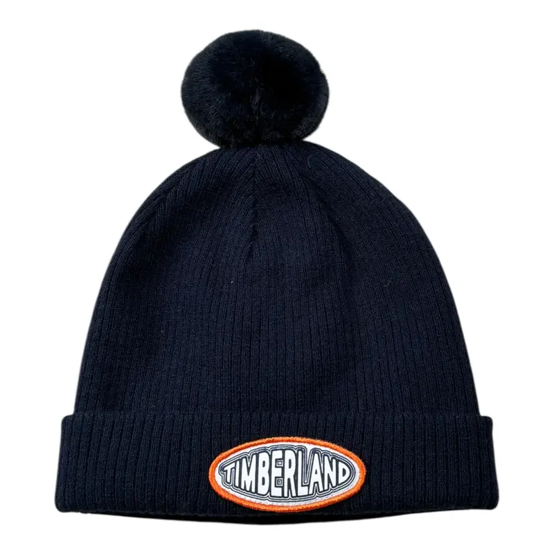 Timberland Cappello tinta unita con Logo Blu per Bambino