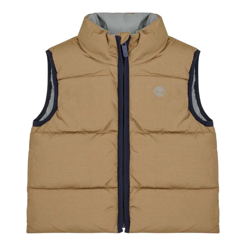 Timberland Giubbino Reversibile Smanicato Bicolore Grigio/Beige per Neonato