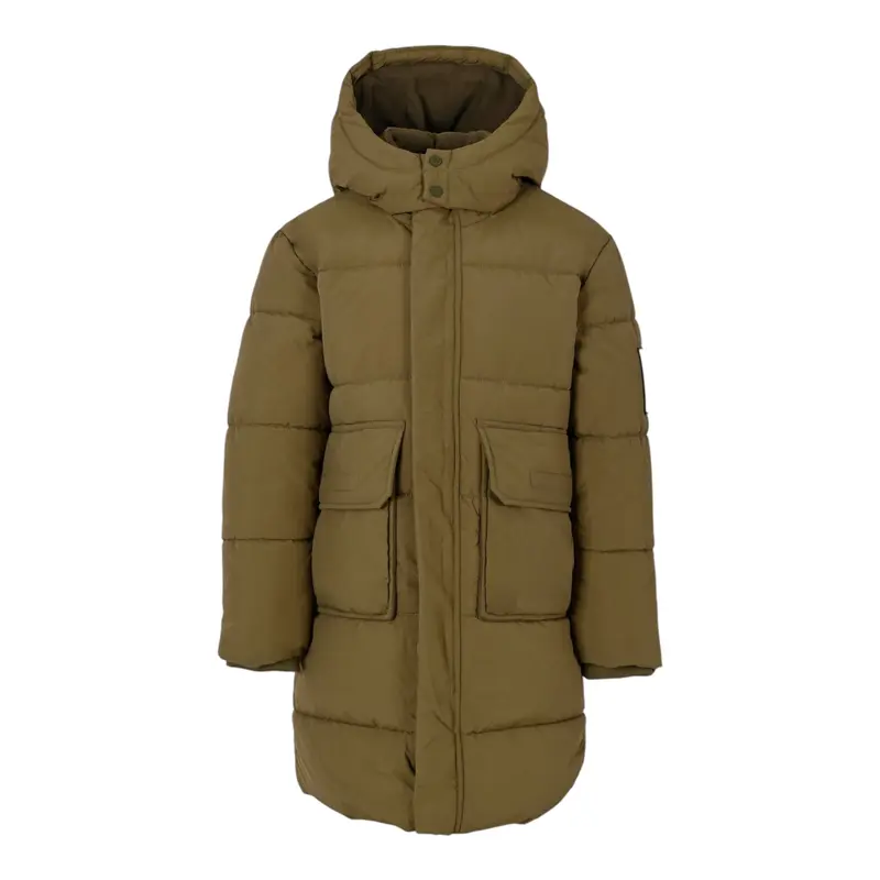 Timberland Giubbino tinta unita con Cappuccio E Logo Verde per Bambino