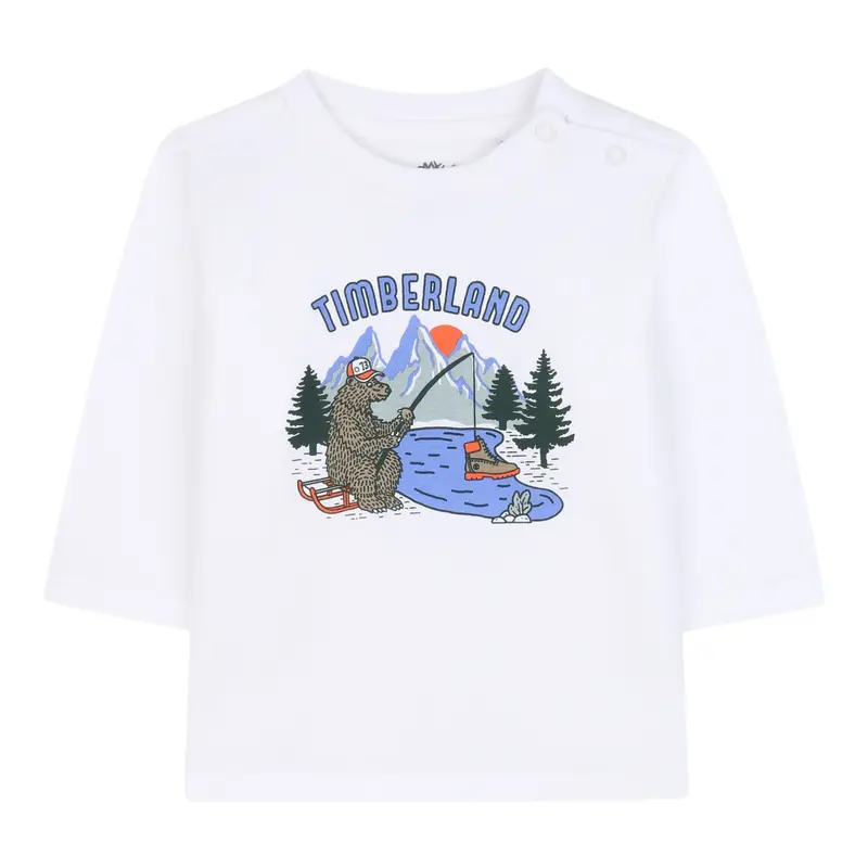 Timberland Shirt tinta unita con Stampa Bianco per Neonato