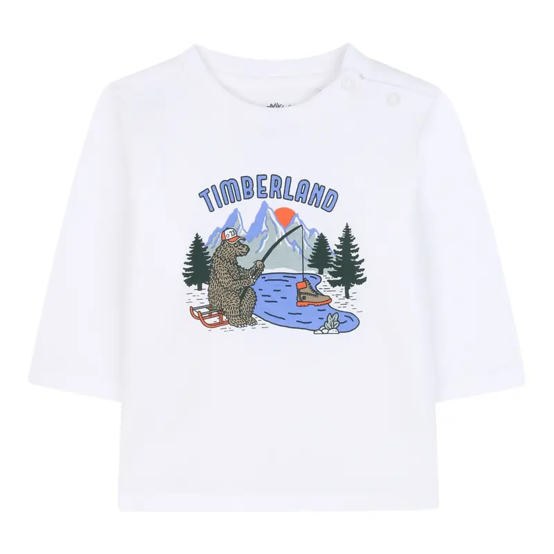 Timberland Shirt tinta unita con Stampa Bianco per Neonato