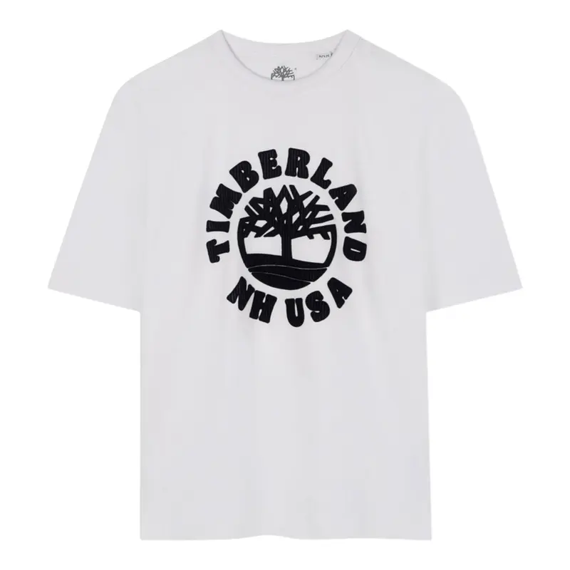 Timberland T-Shirt tinta unita con Stampa Bianco per Bambino