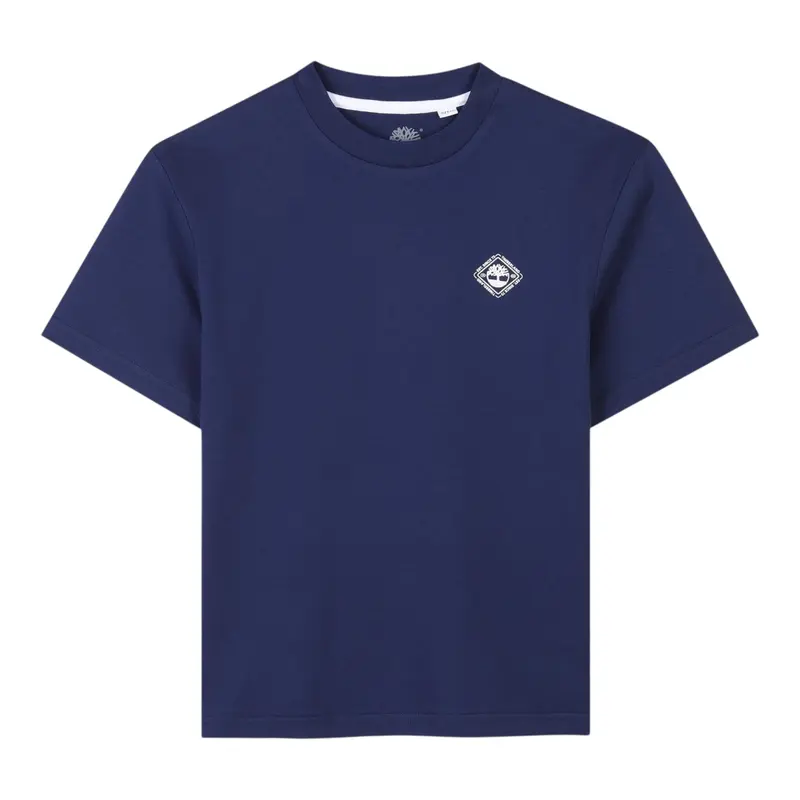 Timberland T-Shirt tinta unita con Stampa Blu per Bambino