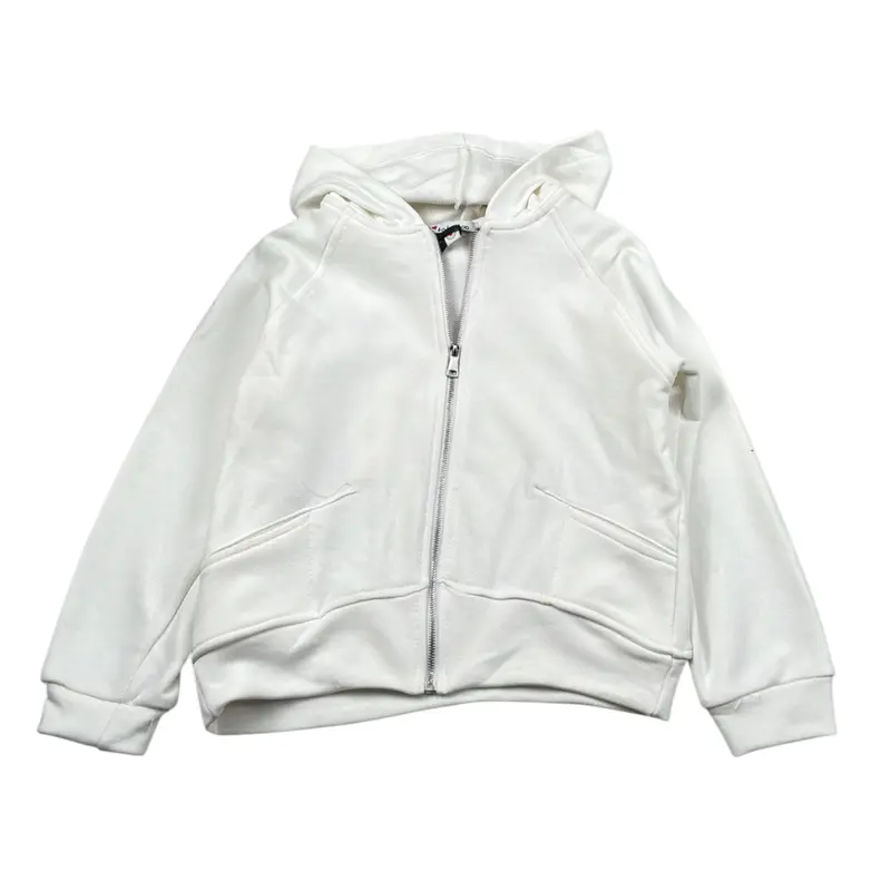 To Be Too Felpa tinta unita con Zip Cappuccio E Spille Bianco per Bambina