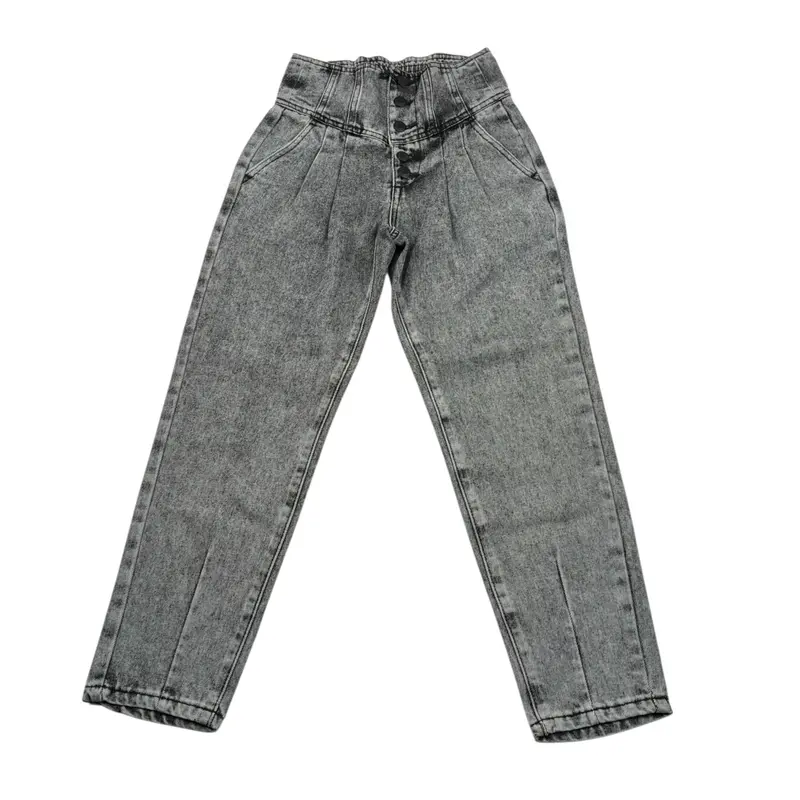 To Be Too Jeans tinta unita con Elastico In Vita Nero per Bambina