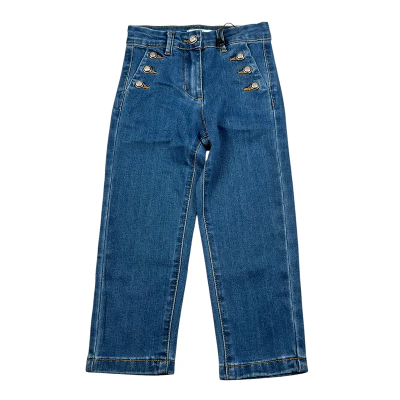 To Be Too Jeans tinta unita con Girovita Regolabile Blu per Bambina