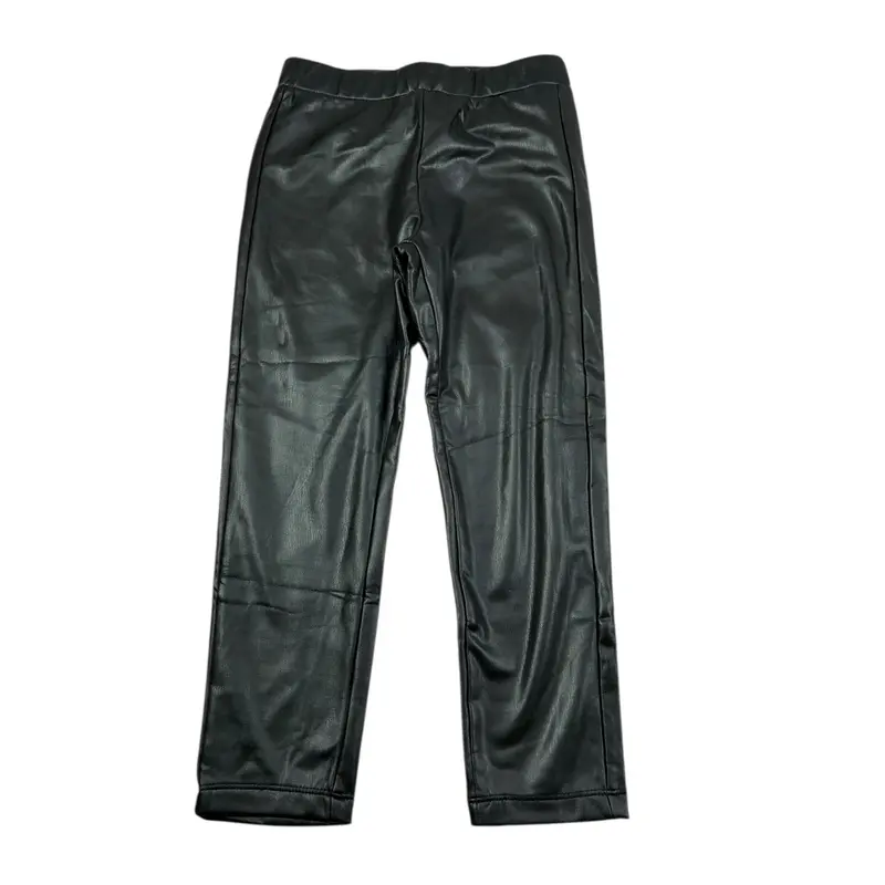 To Be Too Leggins tinta unita In Ecopelle Nero per Bambina