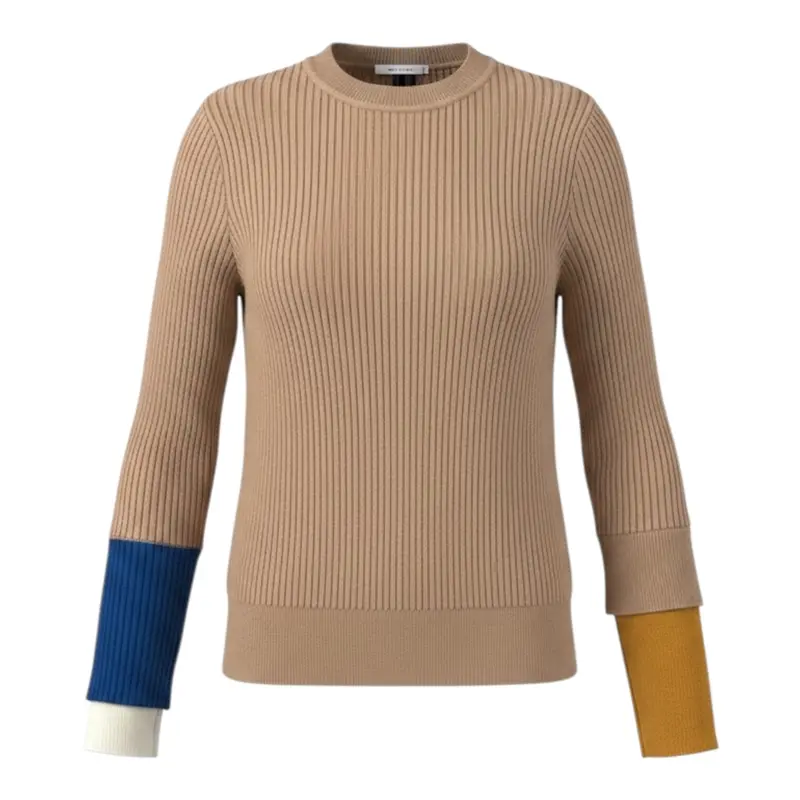 To Be Too Maglia tinta unita con Maniche In Contrasto Beige per Bambina
