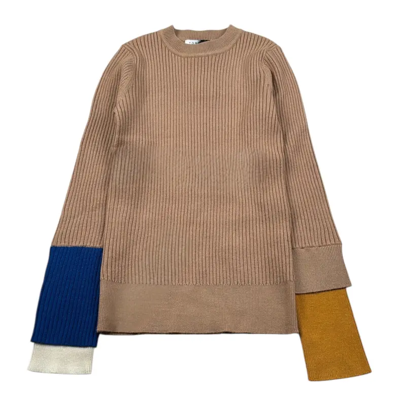 To Be Too Maglia tinta unita con Maniche In Contrasto Beige per Bambina