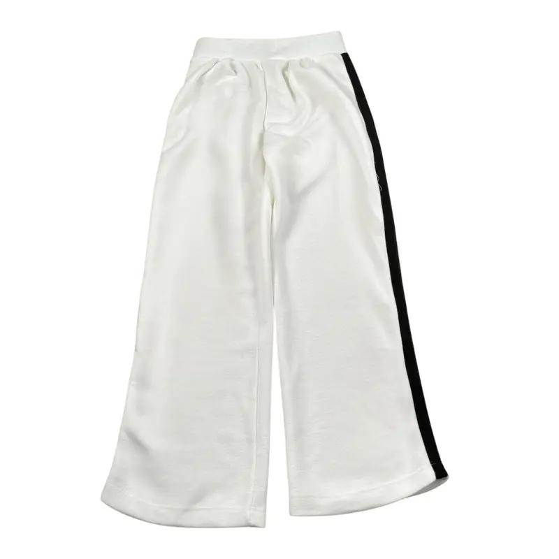 To Be Too Pantalone Modello Tuta tinta unita con Profili In Contrasto Bianco per Bambina