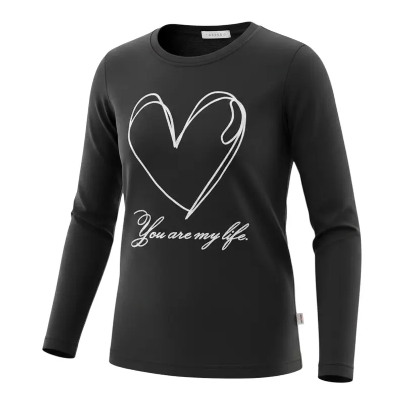 To Be Too Shirt tinta unita con Stampa Nero per Bambina