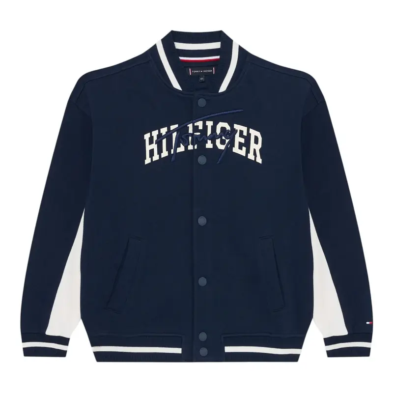 Tommy Hilfiger Felpa con Bottoni tinta unita Blu per Bambino