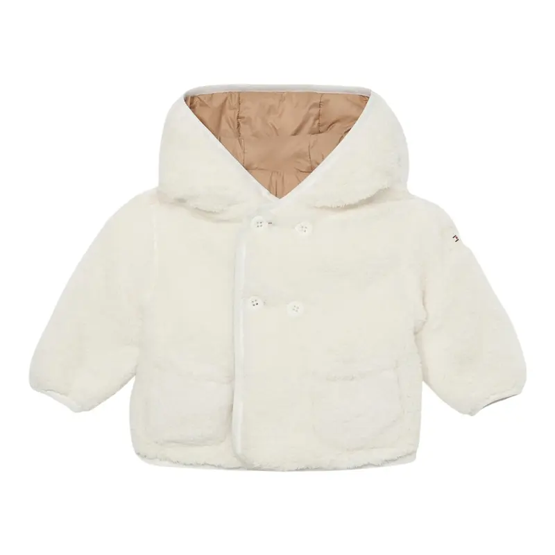Tommy Hilfiger Giubbino Reversibile Bicolore Beige/Panna per Neonato