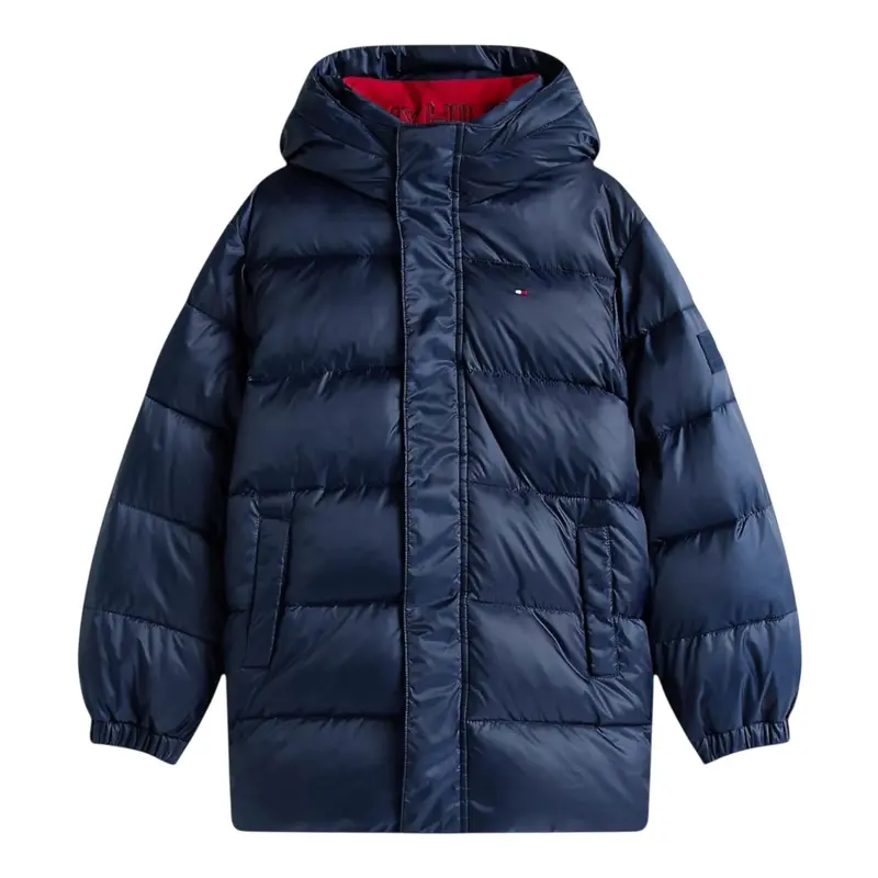 Tommy Hilfiger Giubbino tinta unita con Logo Blu per Neonato