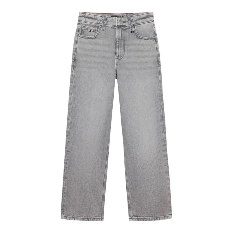 Tommy Hilfiger Jeans tinta unita con Girovita Regolabile Grigio per Neonato