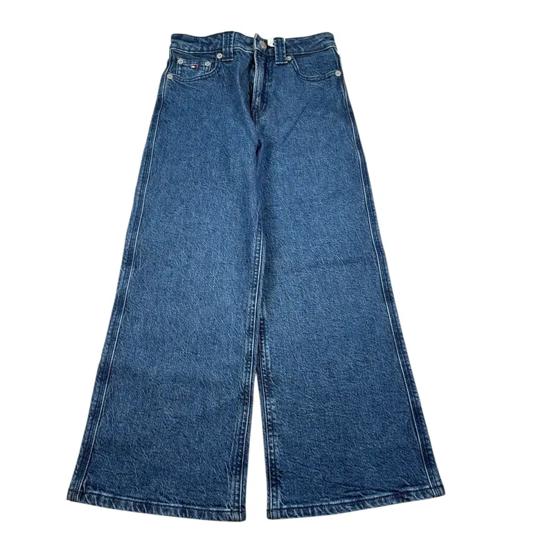 Tommy Hilfiger Jeans tinta unita con Girovita Regolabile Modello Palazzo Blu per Bambina
