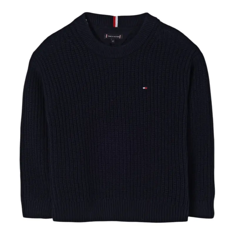 Tommy Hilfiger Maglia Girocollo tinta unita Blu per Bambino