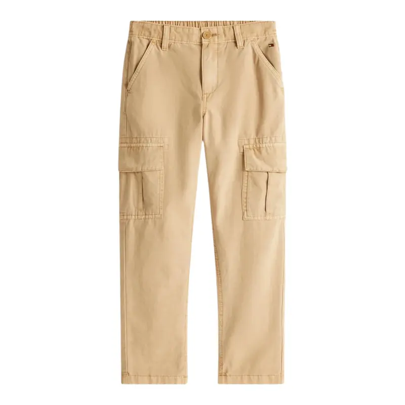 Tommy Hilfiger Pantalone tinta unita con Elastico In Vita Beige per Bambino