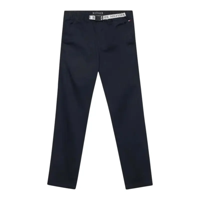 Tommy Hilfiger Pantalone tinta unita con Elastico In Vita Blu per Bambino