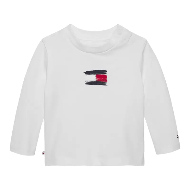 Tommy Hilfiger Shirt Girocollo tinta unita Bianco per Neonato