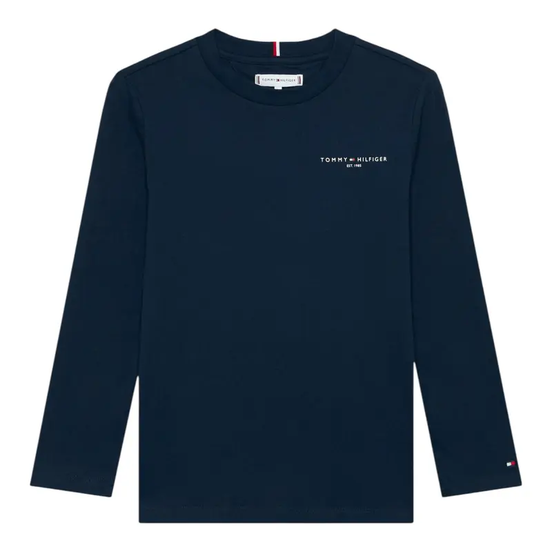 Tommy Hilfiger Shirt Girocollo tinta unita Blu per Neonato