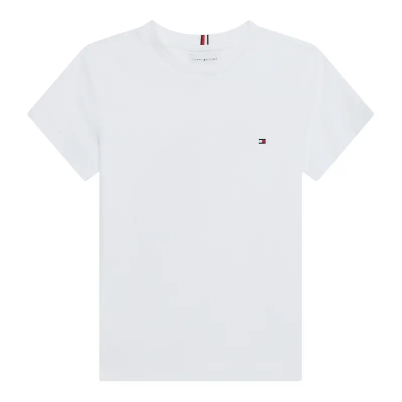 Tommy Hilfiger T-Shirt Girocollo tinta unita Bianco per Bambino