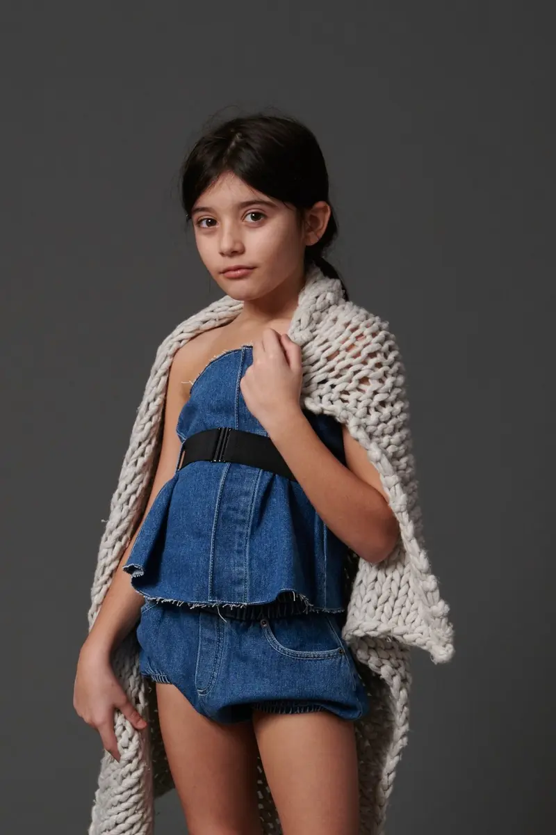 TOP DENIM BLU DOUUOD