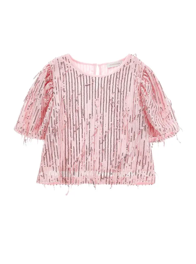 Top frange paillettes