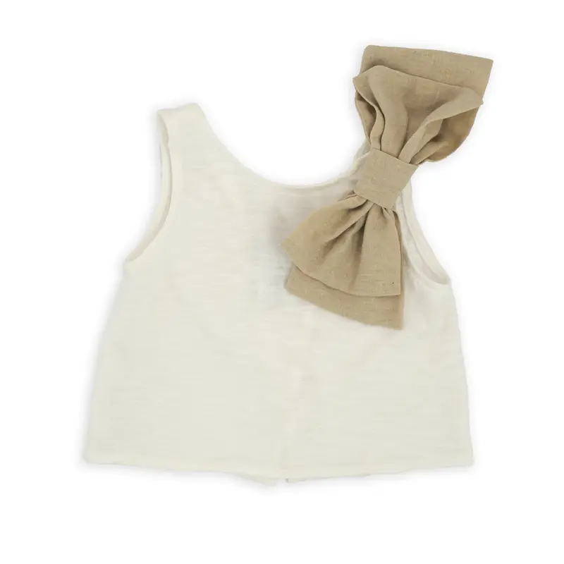 TOP IN JERSEY FIAMMATO CON FIOCCO
