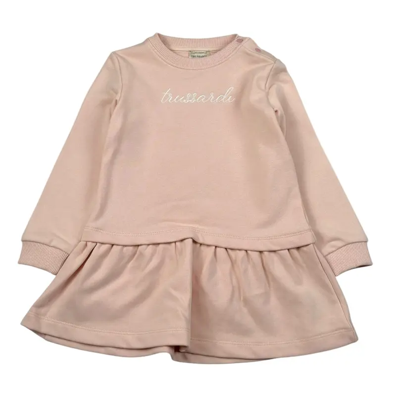 Trussardi Abito tinta unita Girocollo con Stampa Rosa per Neonata