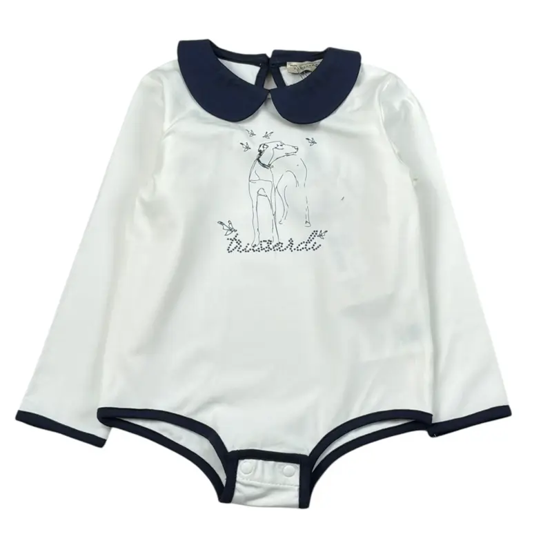 Trussardi Body tinta unita con Profili In Contrasto Bianco per Neonata
