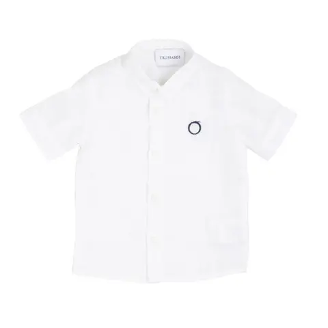 Trussardi Camicia bianca manica corta neonato bambino