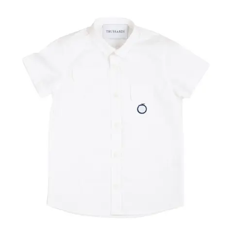 Trussardi Camicia manica corta bianca bambino