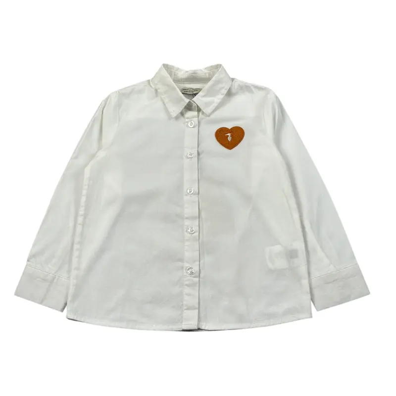 Trussardi Camicia Manica Lunga Tinta Uita Panna per Neonato