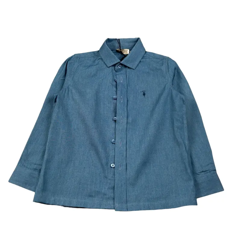 Trussardi Camicia Manica Lunga tinta unita Azzurro per Neonato