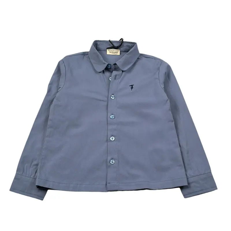 Trussardi Camicia Manica Lunga tinta unita Azzurro per Neonato