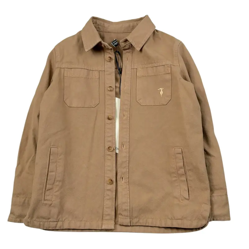 Trussardi Camicia tinta unita con Logo Beige per Neonato