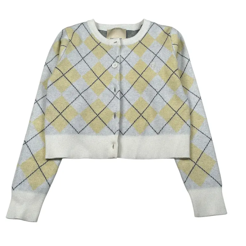 Trussardi Cardigan Stampa Fantasia Panna per Bambina