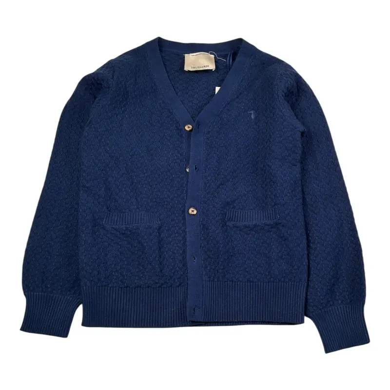 Trussardi Cardigan tinta unita con Bottoni Blu per Bambino